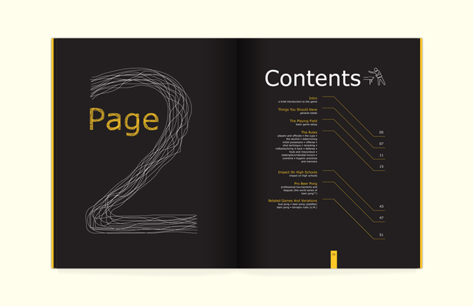 Welcome to Beer Pong - Pages 2 and 3 Contents